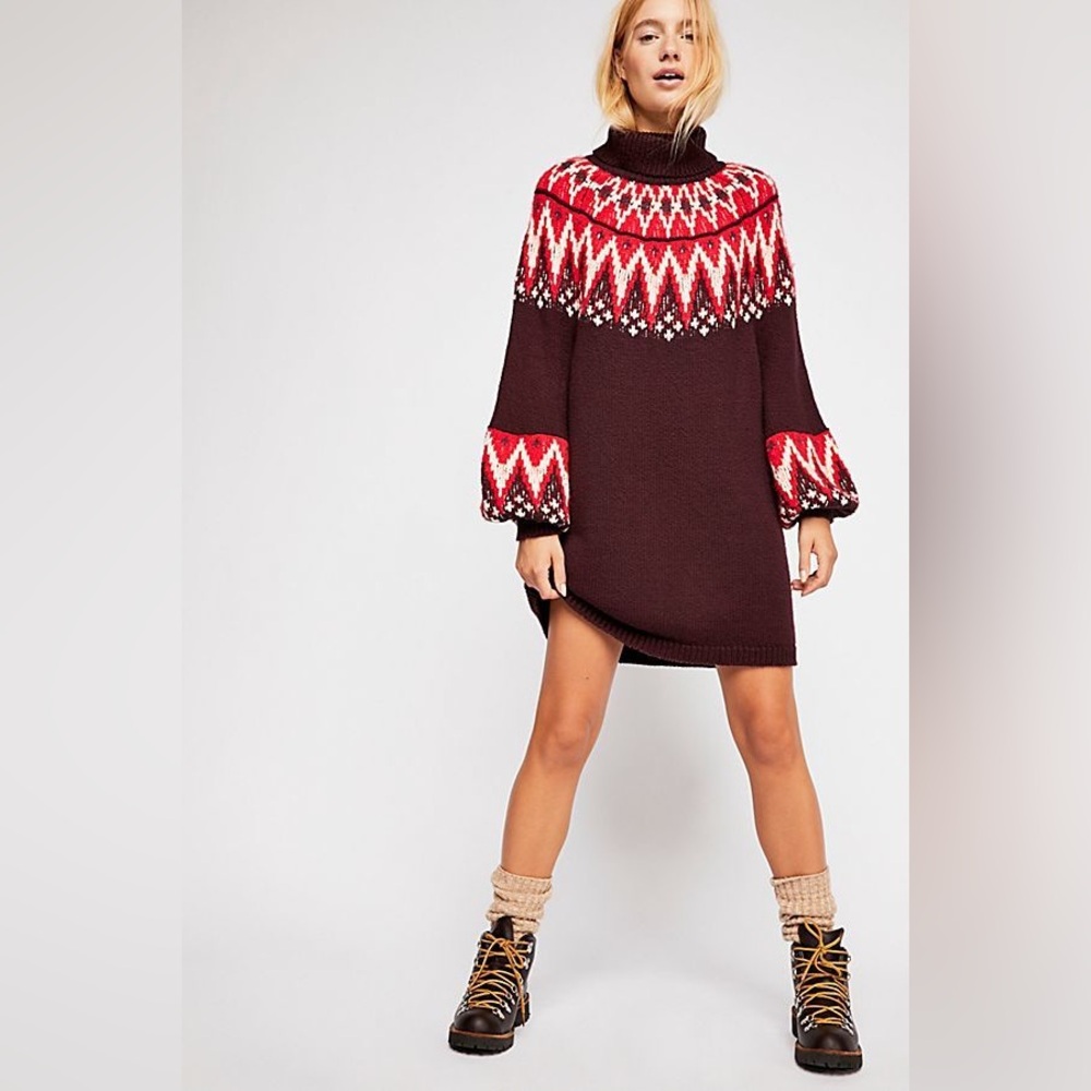 Free People Scotland Sweater Dress Purple Size S